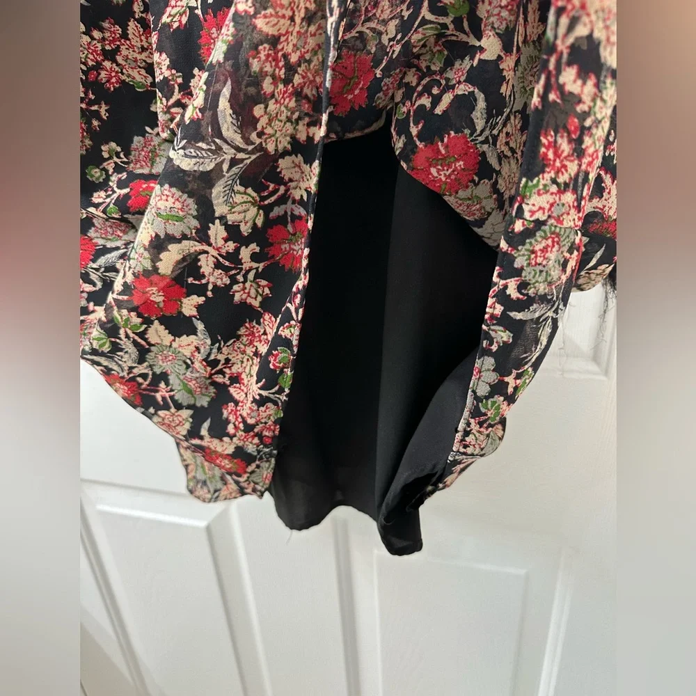 Zara Floral Raw Hem Mini Dress - Picture 3 of 6